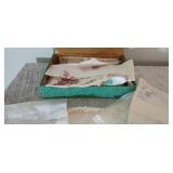 Assorted Vintage Hankies in Fabric Box