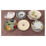 Single Flower Plates & 3 Bowls