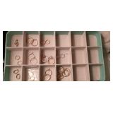Jewelry Tray w Assorted Pierced  Hoop Earrings -
