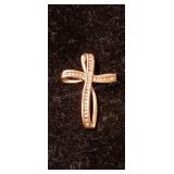 10kt Gold and Diamond Cross Pendant