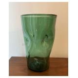 12 inch green Glass Vase