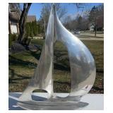 27 Inch tall Aluminum Sail Boat