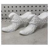 Fenton Milk Glass Shoes