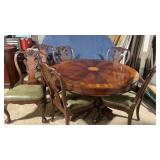 Ethan Allen Dining Table W/6 Chairs & Leaf