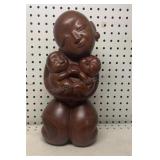 Portuguese Maternity wood carving Signed by Ivan