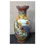 Vintage Chinese Satsuma style vase. 14ins.