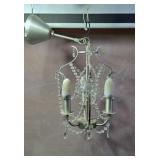 Ceiling light fixure. Glass crystals. 25ins.