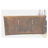 Solid walnut buffet with sunburst design on