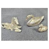 Pewter figurines.  Small.
