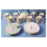 Katie Alice teapot,  cups and plates.