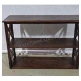 Wooden wall hanging display bookshelf.