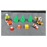 Assorted LEGO pieces.