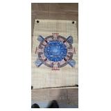 Egyptian hand painted papyrus paper painting.