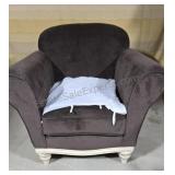 Jacques Leleu armchair. Brown velour.