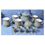 Denby tea set with egg cups.