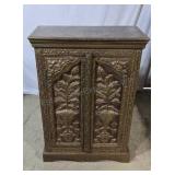 Antique Carved Wooden cabinet gilted with brass