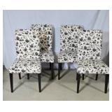 Dining room chairs. Padded and cloth covered.