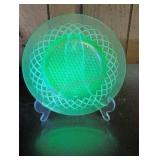 Vintage Uranium/Green Glass Salad Plate