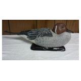 Large Ceramic Duck w/Wood Base Plate