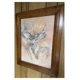 Framed Deer Print 20.5x24.5