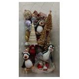 Tote of Assorted Christmas Decor