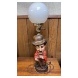 Charlie Chaplin Chalkware Lamp 22 inches tall