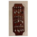 Spoon Display w/Souvenir Spoons