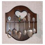 Spoon Display w/ Souvenir Spoons