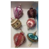 6 Vintage Beaded Ornaments