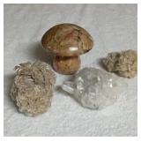 Clear Quartz Crystal, Alabaster Mushroom