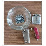 Vintage Continental Gas Lighter, Ashtray and More