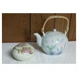 Asian Inspired Tea Pot and Dish