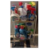 Rolling Cart w/Partially Used Laundry Products