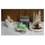 Jar of Sharks Teeth and Assorted Sea Shell Decor