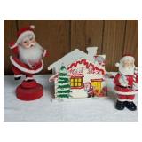 Vintage Santa Bank, Music Box & Folding Mail Box
