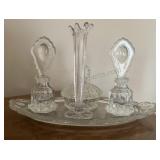Pressed Glass Vanity set