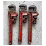 3 Ridgid Pipe Wrenches all 10 inch