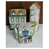 Ceramic Houses -Cookie Jar, Tea Pot and Pasta