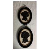 Vintage Walt Disney Oval Framed Silhouettes