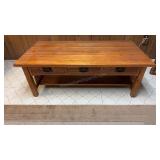 Oak Coffee Table Mission Style 25x50x18 inches