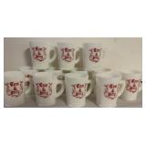 16 Vintage McKee Milk Glass Mug Tom and Jerry,