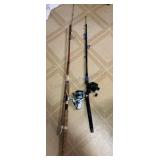Fishing poles. Both 2 pieces with reels.