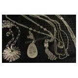 Silver Toned Statement Necklaces Chains Pendants