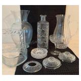 Clear Glass Pitcher 9-1/2" H, Heart Shaped  Bowl