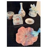 Vintage Royal Copley Pottery Ceramic Bird Flower