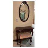 The Bombay Company Vanity w/ Mirror & Stool with