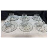 6 Dessert Sundae Cups on Dessert Plate with