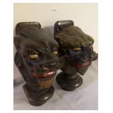 Vintage Wood Animal Head Carving. Possibly a