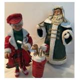 Golfing Mrs Claus Figure 9" H, Santa in Green