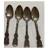 STERLING SILVER 4 Antique Tea Spoons 61g